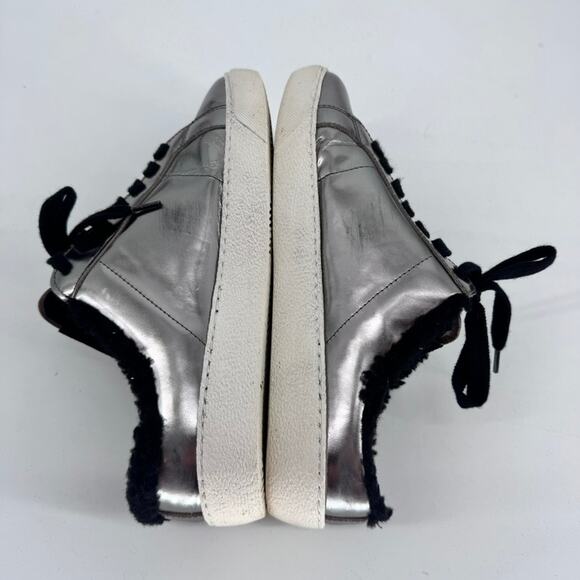 All Saints Sneaker Silver Sherpa Mule Size 9 Women - Picture 5 of 8